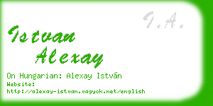 istvan alexay business card